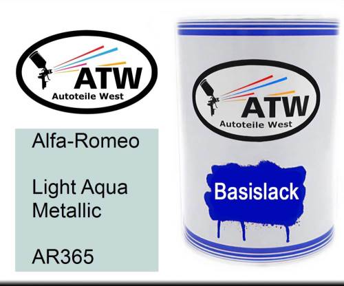 Alfa-Romeo, Light Aqua Metallic, AR365: 500ml Lackdose, von ATW Autoteile West.